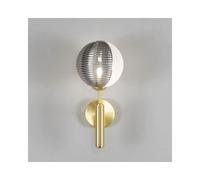 BHS Lighting BHS Emile Single Light Wall Fitting In Brushed Brass Finish With Smoke And Opal Glass