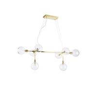 BHS Lighting BHS Hennock 8 Light Bar Pendant In Brass Finish With Clear Glass