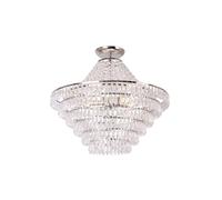 BHS Lighting BHS Ivy 5 Light Large Flush Ceiling Fitting In Polished Chrome And Clear Glass Finish