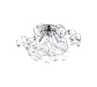 BHS Lighting BHS Lila 3 Light Flush Ceiling Fitting In Polished Chrome And Clear Glass Finish