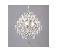 BHS Lighting BHS Lisa 3 Light Pendant In Satin Nickel Finish with Clear Glass