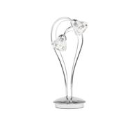 BHS Lighting BHS Marianne 2 Light Table Lamp in Polished Chrome Finish with Clear Glass