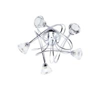 BHS Lighting BHS Marianne 5 Light Flush Ceiling Fitting in Polished Chrome Finish with Clear Glass