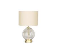 BHS Lighting BHS Metro Mini Single Light Ball Table Lamp in Champagne And Brass Finish With Cream Shade