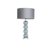 BHS Lighting BHS Metro Single Light Ball Stacked Table Lamp in Blue And Nickel Finish With Grey Shade