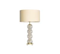 BHS Lighting BHS Metro Single Light Ball Stacked Table Lamp in Champagne And Brass Finish With Cream Shade