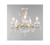 BHS Lighting BHS Paisley 5 Light Semi Flush Chandelier In Cream And Gold Finish