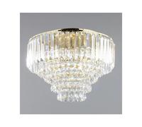 BHS Lighting BHS Paladina 3 Light Flush Ceiling Fitting In Satin Brass And Clear Finish