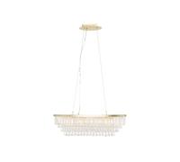 BHS Lighting BHS Paladina 4 Light Bar Ceiling Pendant In Satin Brass And Clear Finish