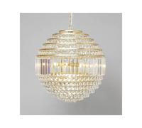 BHS Lighting BHS Paladina 7 Light Ceiling Pendant In Satin Brass And Clear Finish