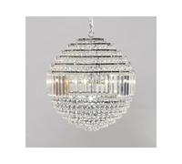 BHS Lighting BHS Paladina 7 Light Ceiling Pendant In Satin Chrome And Clear Finish