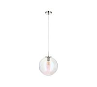 BHS Lighting BHS Petro Single Light 30cm Pendant In Polished Nickel Finish With Iridescent Glass