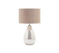 BHS Lighting BHS Renley Single Light Table Lamp With Champagne Glass Base And Natural Shade