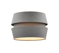 BHS Lighting BHS Three Layer Linen Ceiling Pendant Shade In Grey Finish