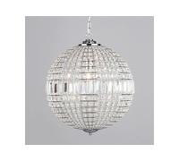 BHS Lighting BHS Ursula Single Light Large Pendant In Polished Chrome And Crystal Finish