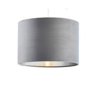 BHS Lighting BHS Velvet 30cm Ceiling Pendant Shade In Grey Finish