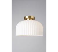 BHS Lighting Binita Ribbed Glass Flush Ceiling Light in Metallic Gold BHS Lighting Metallic Gold
