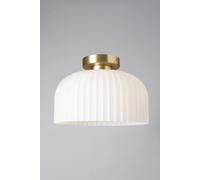 BHS Lighting Binita Ribbed Glass Flush Ceiling Light in Metallic Gold BHS Lighting Metallic Gold