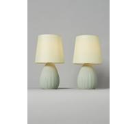 BHS Allium Ceramic Pair of Table Lamps - Green
