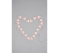 Glow Heart Wooden Love LED String Lights - Pink
