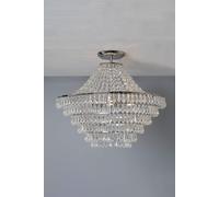 BHS Lighting BHS Ivy 5 Light Large Flush Ceiling Fitting In Polished Chrome And Clear Glass Finish