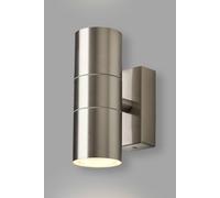 Bhs Lighting Jared Steel Outdoor Up And Down Wall Light In Silver Silver One Size