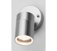 Bhs Lighting Jared Steel Outdoor Wall Light In Metallic Silver Metallic Silver One Size