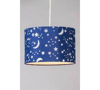 Bhs Lighting Kids Glow Moon & Stars Easy Fit Light Shade In Blue Blue 30cm diameter x 21cm high