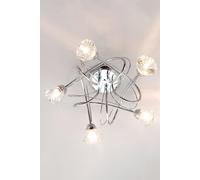 BHS Lighting BHS Marianne 5 Light Flush Ceiling Fitting in Polished Chrome Finish with Clear Glass