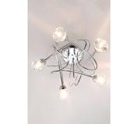 BHS Lighting BHS Marianne 5 Light Flush Ceiling Fitting in Polished Chrome Finish with Clear Glass