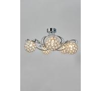 Large Orianna Flush Ceiling Light BHS Lighting Metallic Silver One Size