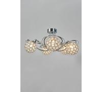 Large Orianna Flush Ceiling Light BHS Lighting Metallic Silver One Size