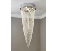 Large Valerie Flush Ceiling Light BHS Lighting Metallic Silver One Size