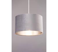 BHS Large Velvet Grey and Satin Nickel Easyfit Shade
