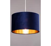 BHS Large Velvet Navy and Brass Easyfit Shade
