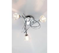 BHS Lighting BHS Marianne 3 Light Flush Ceiling Fitting in Polished Chrome Finish with Clear Glass