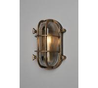 BHS Lighting Mika Caged Oval Outdoor Wall Light in Gold BHS Lighting Gold