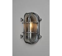 BHS Lighting Mika Caged Oval Outdoor Wall Light in Silver BHS Lighting Silver