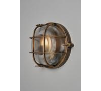 BHS Lighting Mika Caged Round Outdoor Wall Light in Gold BHS Lighting Gold