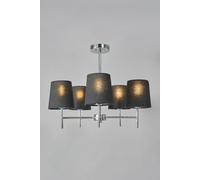 BHS Mira Semi Flush Chrome Ceiling Light with Black Shades