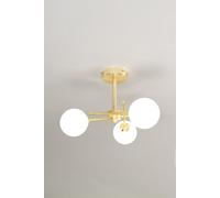 BHS Lighting Nera Semi Flush Ceiling Light in Gold BHS Lighting Gold