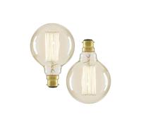BHS Lighting Pack of 2 40W B22 Bayonet Cap Vintage Globe Bulb in Clear BHS Lighting Clear