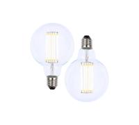 Bhs Lighting Pack Of 2 6W E27 Edison Screw Globe Bulb In Clear Clear One Size