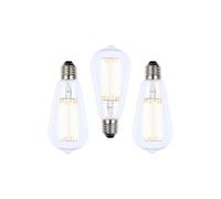 Bhs Lighting Pack Of 3 6W E27 Edison Screw Tear Drop Bulb In Clear Clear One Size
