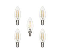 Bhs Lighting Pack Of 5 4W 5 E14 Small Edison Screw Candle Led Bulb In Clear Clear One Size