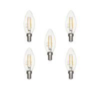 Bhs Lighting Pack Of 5 4W 5 E14 Small Edison Screw Candle Led Bulb In Clear Clear One Size