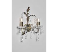 BHS Josefine Glass 2 Light Wall Light - Brass