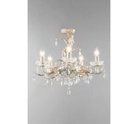 BHS Lighting BHS Paisley 5 Light Semi Flush Chandelier In Cream And Gold Finish