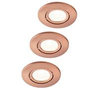 Bhs Lighting Ruva 3 Pack Circular Fire Rated Spot Light In Copper Copper One Size