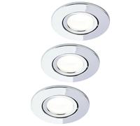 BHS Lighting Ruva 3 Pack Circular Fire Rated Spot Light in Silver BHS Lighting Silver